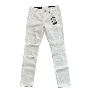 NWT Armani Exchange White J10 Chopped Ripped Skinny Jeans Women's Size 26
